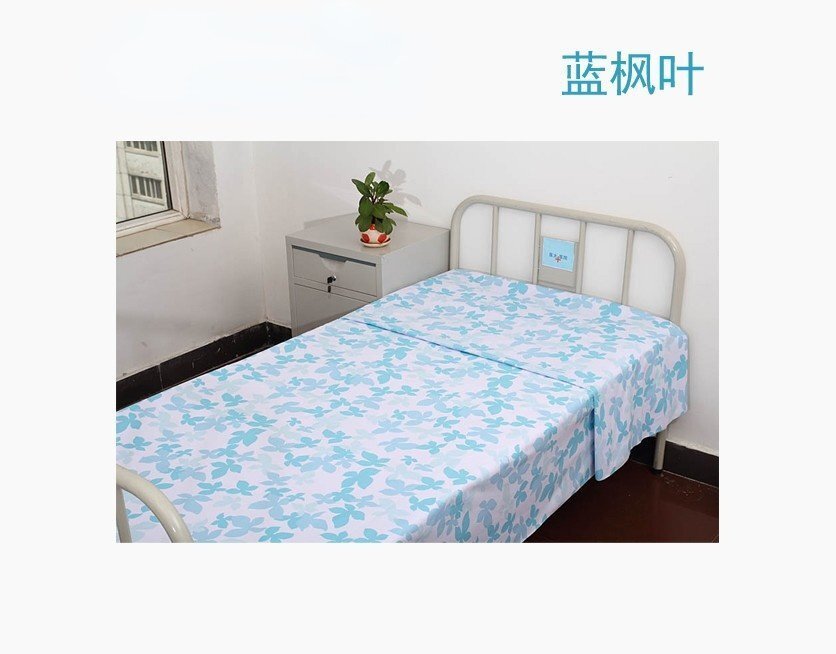 医院床单蓝枫叶
